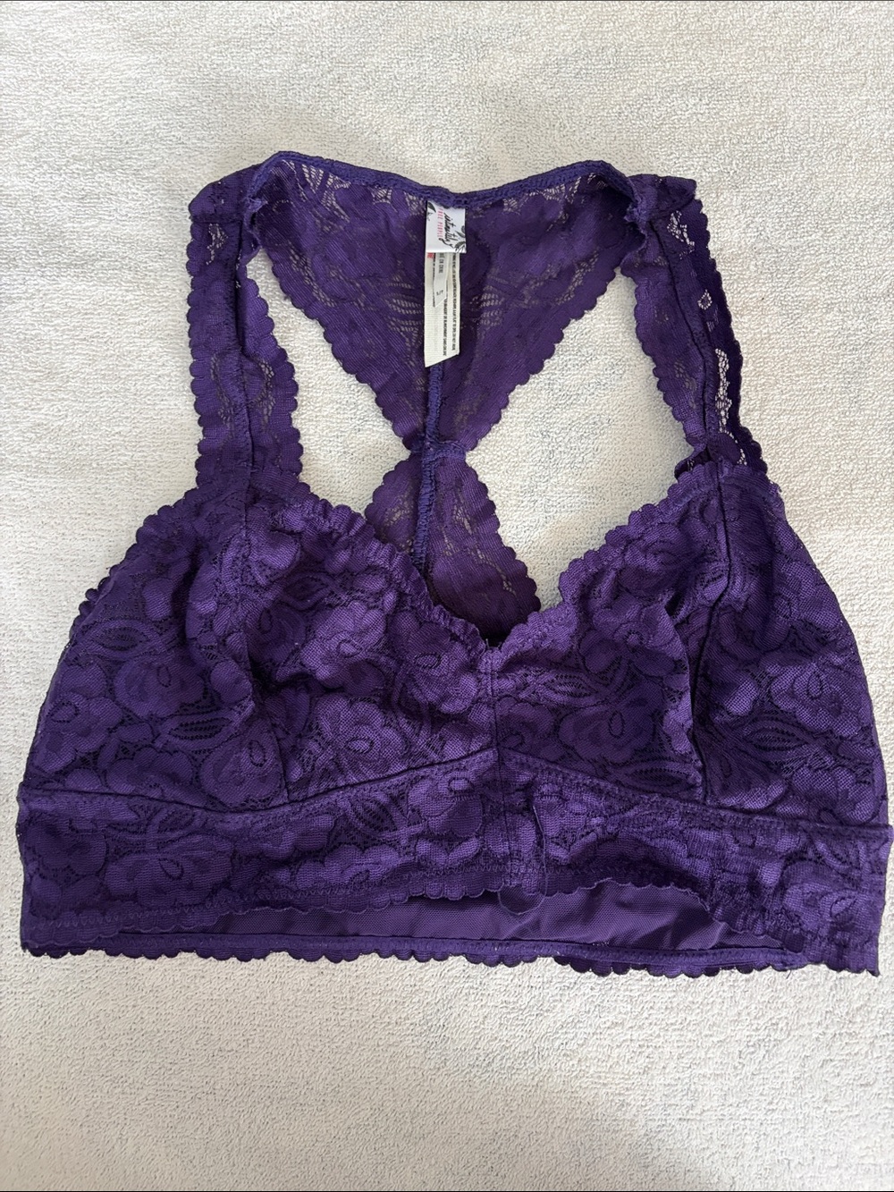 Free People Deep Purple Lace Racerback Bralette